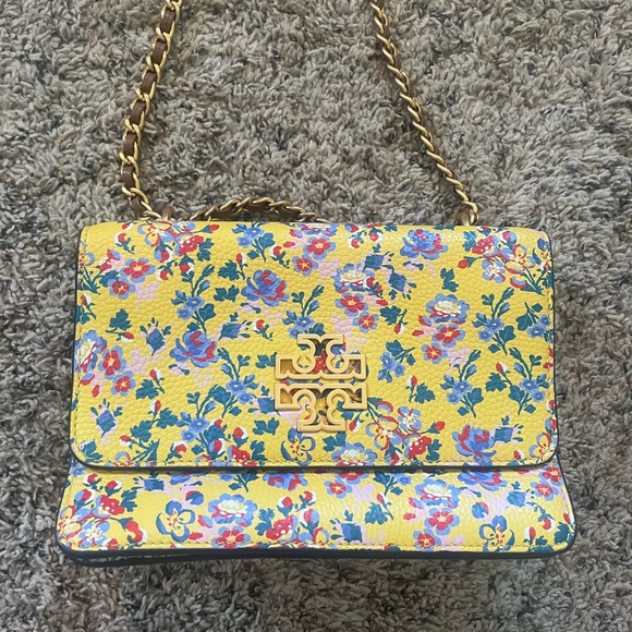 Tory Burch Handbags - Tory Burch Floral Crossbody Bag in Yellow and Blue
